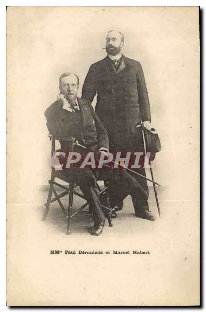 MM. Paul Déroulède e Marcel Habert — fotografia de estúdio — editor não identificado - Frente