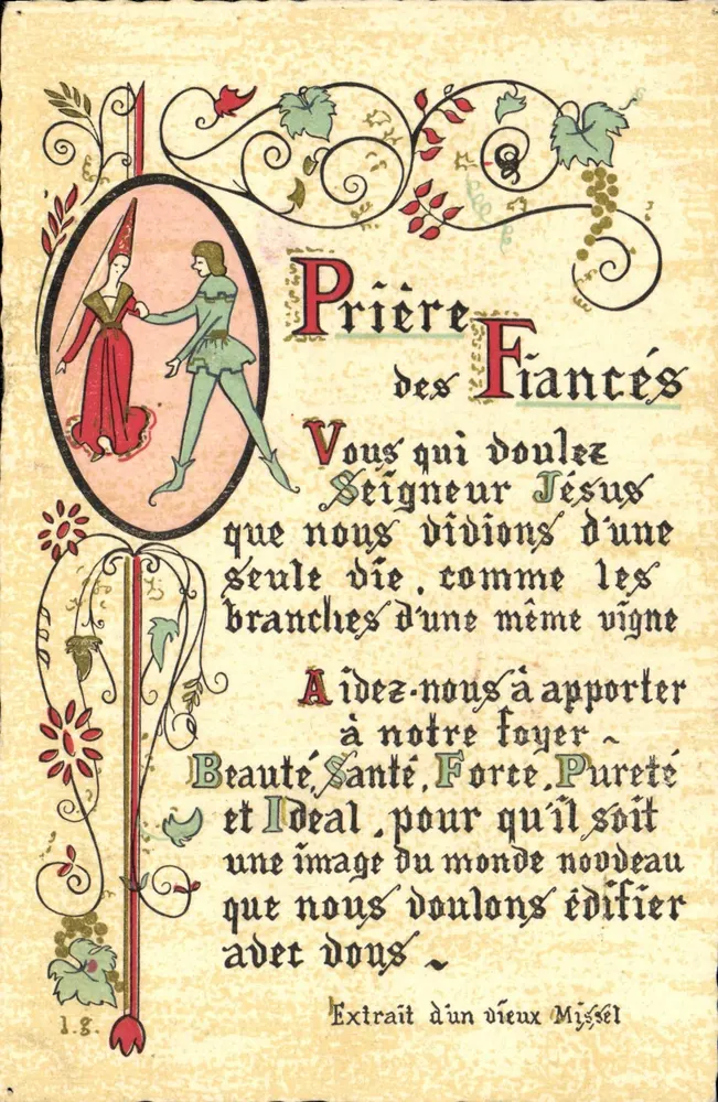Oração dos Franceses — Excerto de um velho Missal — Roussel, Dramat. Rouen, P.10 - Frente
