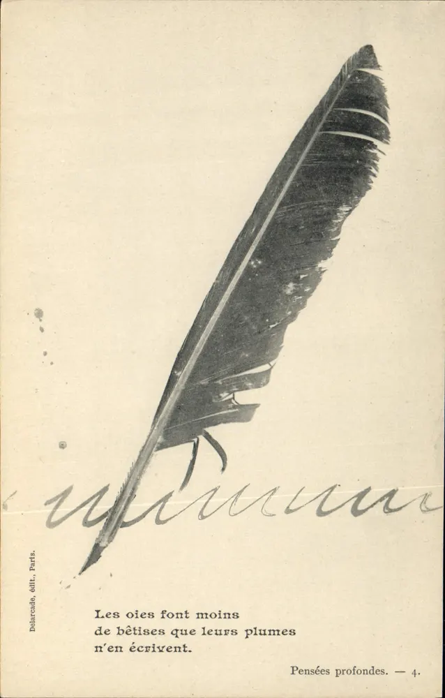 Plume d'oiseau — Pensées profondes — Delarcede, éd., Paris, n°4 - Frente