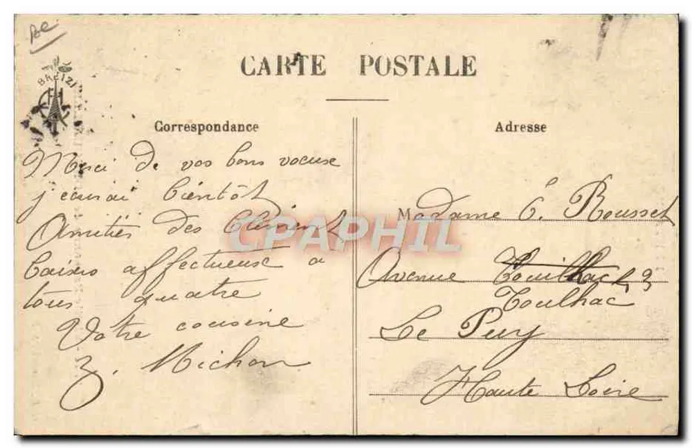 Alte Cornische Bauernfrau — Bretagne — Col. E. Hamonic, St-B. - Rückseite
