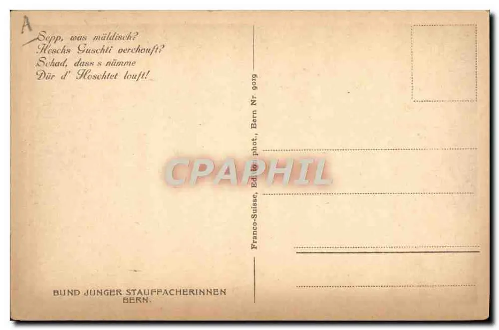 Baardige man die een pijp rookt — Uitgever Franco-Switsers, nr. 9099 - Achterkant