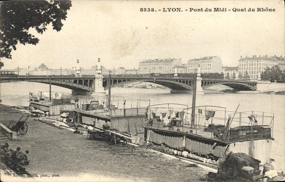 LYON - Pont du Midi - Quai du Rhône — Edition Giletta, phot. Nice, Nr. 8338 - Vorderseite