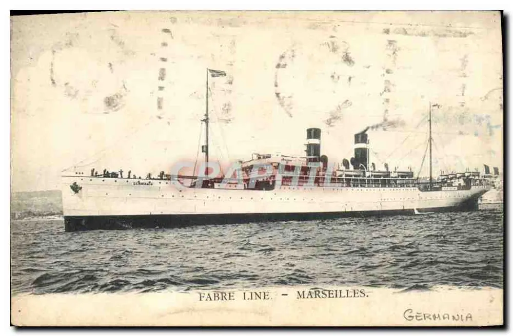 Schiff GERMANIA — Fabre Line — Marseille - Vorderseite