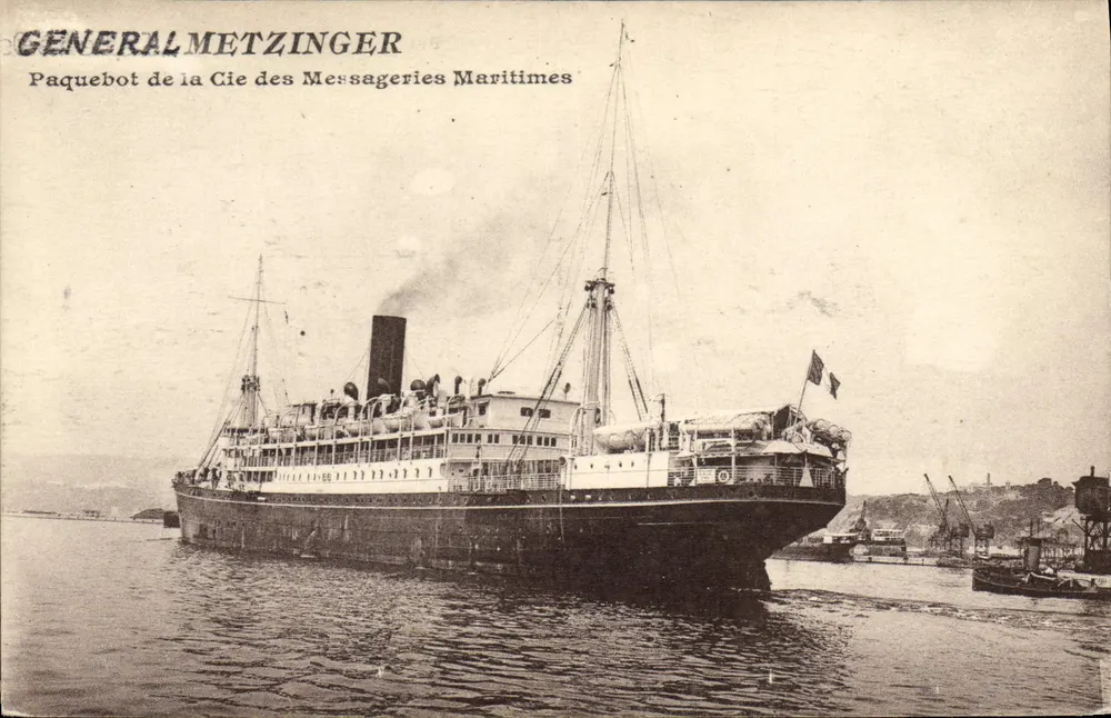Dampfschiff General Metzinger — Cie des Messageries Maritimes - Vorderseite