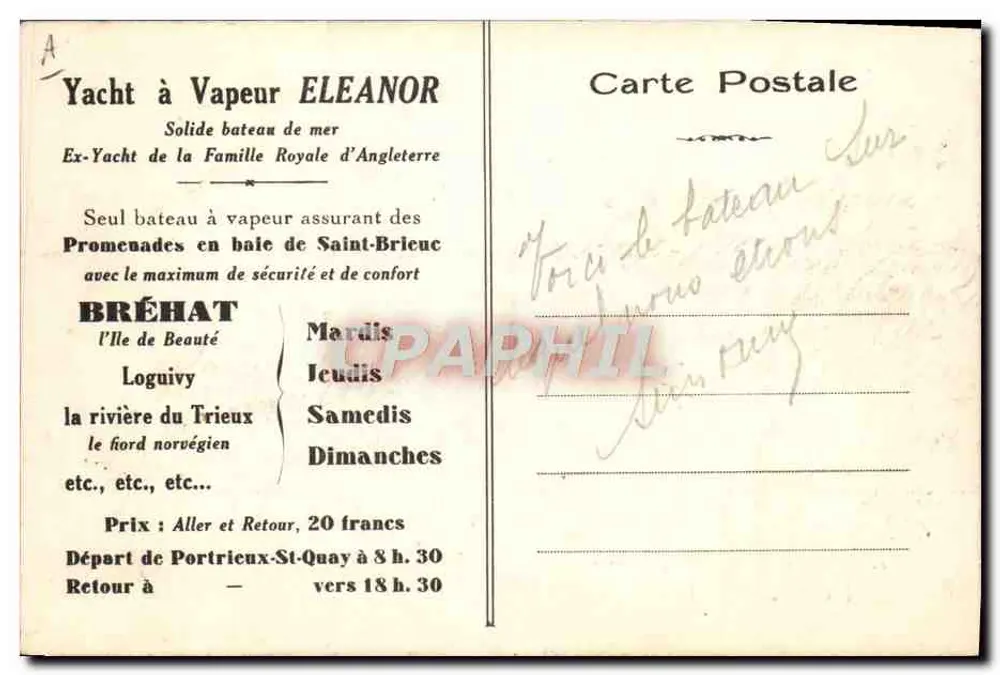 Dampfyacht ELEANOR — ehemalige Yacht der britischen Königsfamilie — Bréhat - Rückseite
