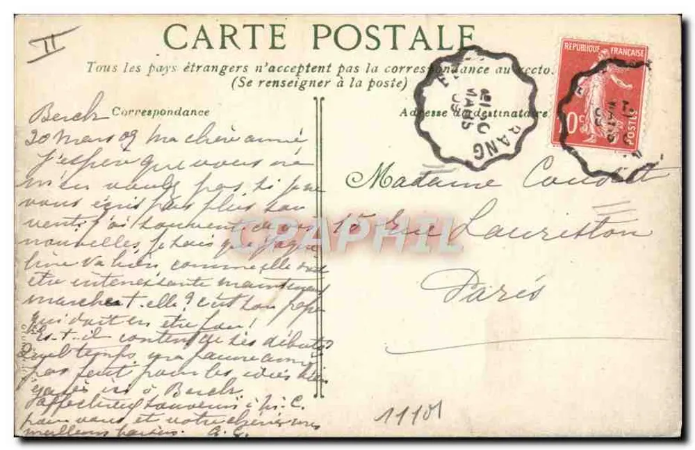 BertK-Plage. Um Barco na Praia — Bilhete postal antigo n° 1737 - Verso