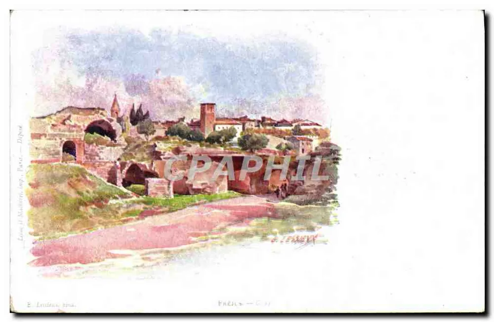 Londra, vista — disegno a acquarello — E. JENFREY, Parigi, Dijon - Recto