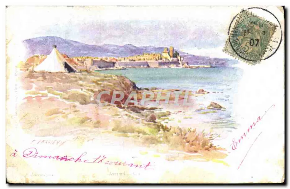 Antibes — Vista do porto e do castelo — E. Lucey, n° 8 - Frente