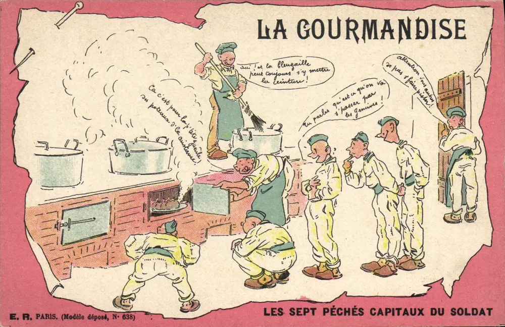 Die Gier — Die Sieben Todsünden des Soldaten — E.R. Paris, Modell-Nummer 638 - Vorderseite