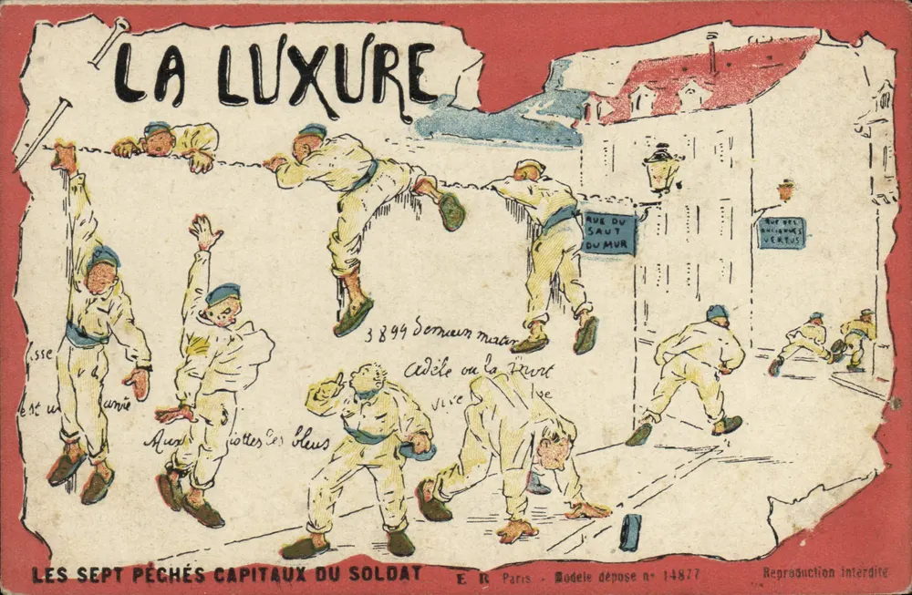 Luxus — Die sieben Todsünden des Soldaten — E.R. Paris, Modell-Depot-Nr. 14877 - Vorderseite