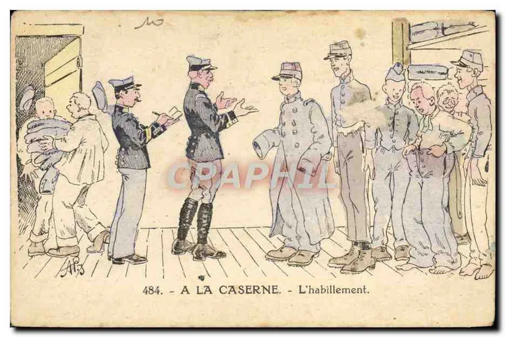 À LA CASERNE — O vestuário. — Série 484 — Éditeur AFS - Frente