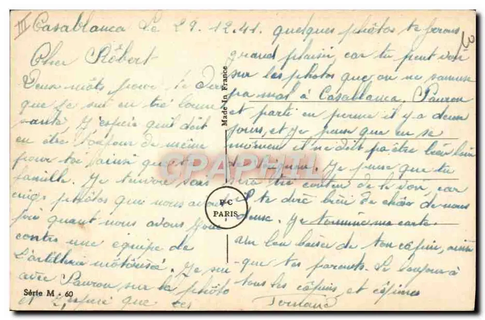 Soldado e civil em charrete — caricatura militar — Paris D'Breuway - Verso