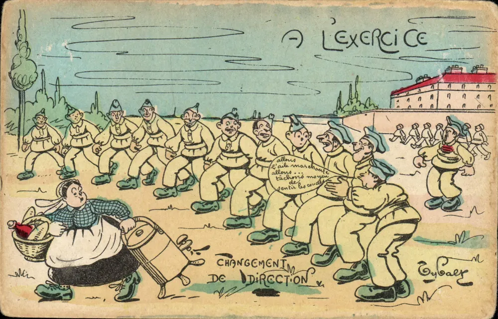 Mudança de direção — Em exercício — Editor E. Bailly, Paris, n° 142 - Frente