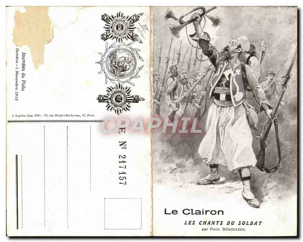Der Trummler — Die Lieder des Soldaten — von Paul Déroulède — Verlag Lapina, Paris - Vorderseite