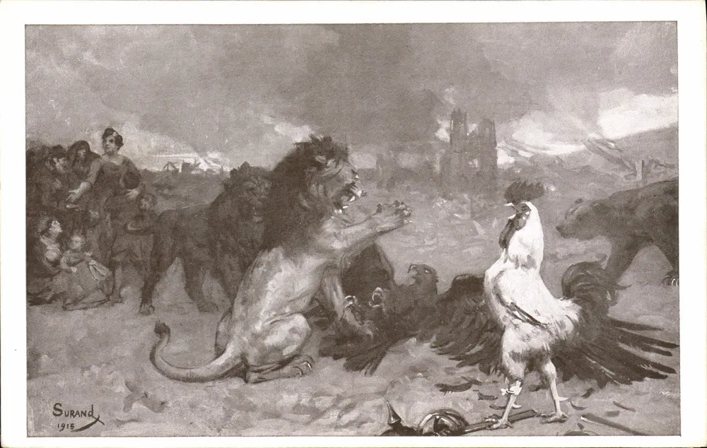 Der Löwe und der Hahn — Surand 1915 — Devambez, Passage Panoramâs, Paris - Vorderseite