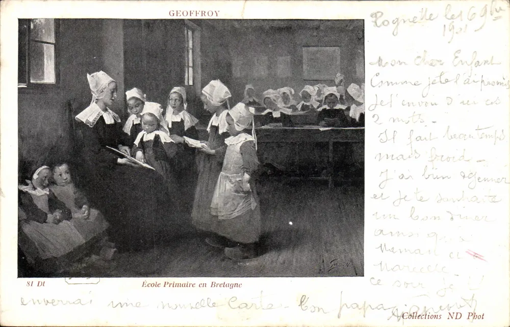 Primarschule in der Bretagne — Verlag Geoffroy, Seriennummer SI Dt - Vorderseite