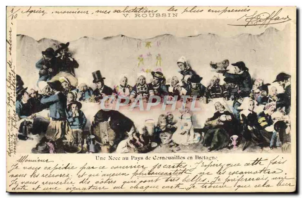 Eine Hochzeit im Land der Cornouaille in der Bretagne — V. ROUSSIN, Nr. 10 - Vorderseite