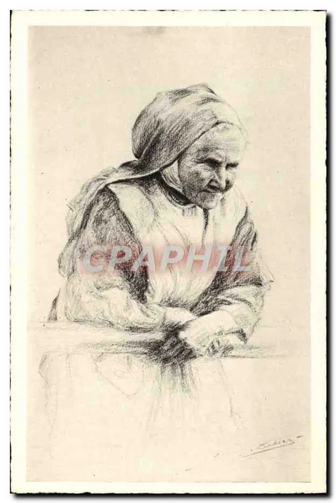 Hoofd van een Bretonse vrouw — serie 'Hoofden van Bretagne' — Artistieke uitgave Scherbeck, Nancy - Voorkant