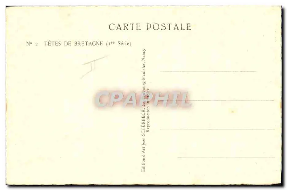 Porträt einer alten Frau — Bretagne — Edition Scherdeck, Nancy - Rückseite