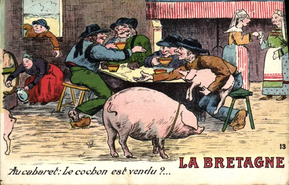 Im Cabaret: Ist das Schwein zum Verkauf?... — Bretagne — Serie 13 - Vorderseite