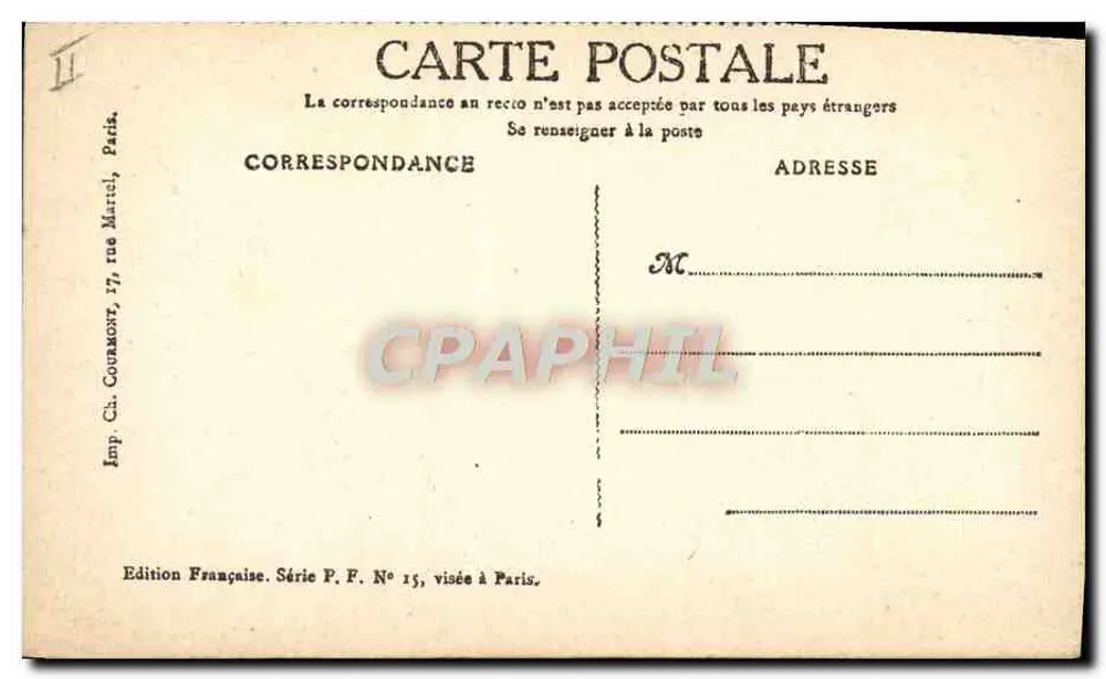 Bretanha — Na costa — Edição Francesa, Série P.F. N° 15 - Verso