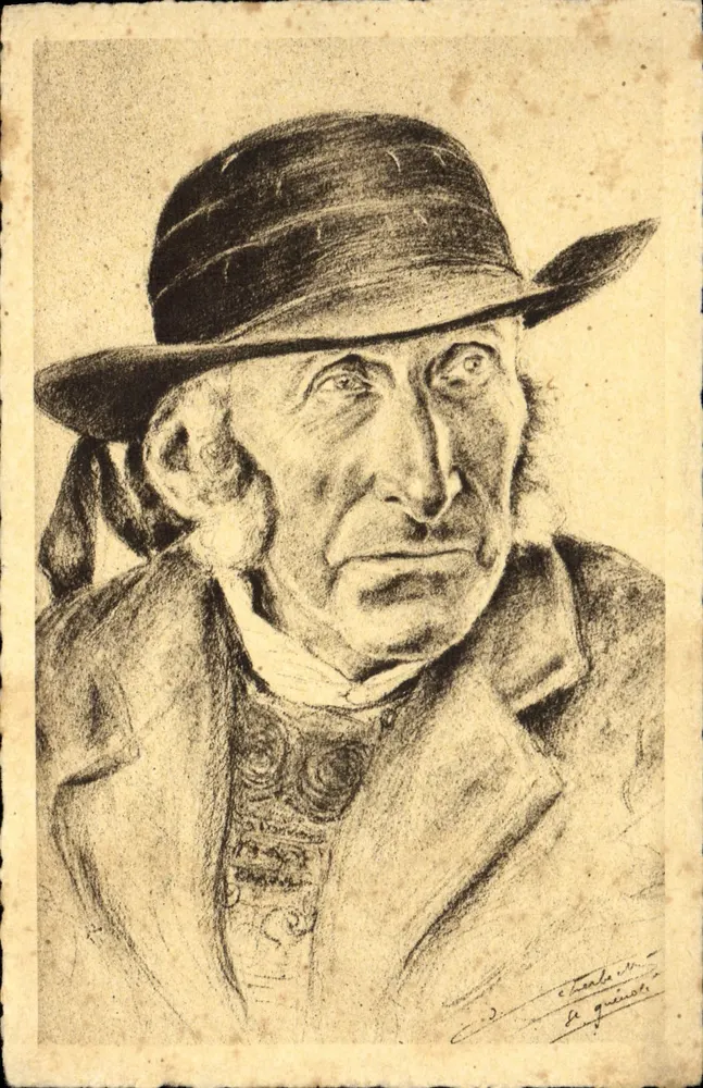Retrato de un hombre anciano — Cabezas de Bretaña, N°4 — Héliogravure d'Art, Nancy - Anverso