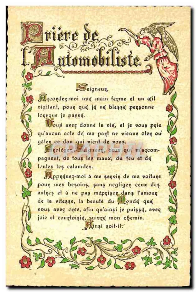 Gebet für den Automobilisten — Verlag Rousssel, Nr. 107 - Vorderseite