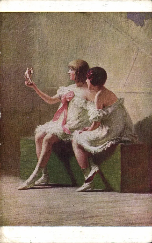 Duas bailarinas em traje de cena — C. ROUSSEL — Salão de Paris - Frente