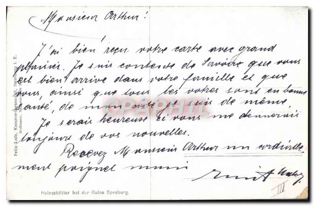 Ruinen von Spesburg — Holzschlitter bei den Ruinen von Spesburg — Felix Lath, Stadlberg - Rückseite