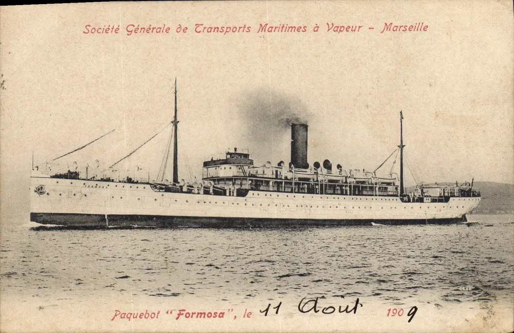 Paquebote "Formosa" — Sociedade Geral de Transportes Marítimos a Vapor — Marselha - Frente
