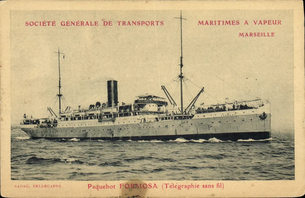 Dampfschiff FORMOSA — Société Générale de Transports Maritimes à Vapeur — Marseille - Vorderseite