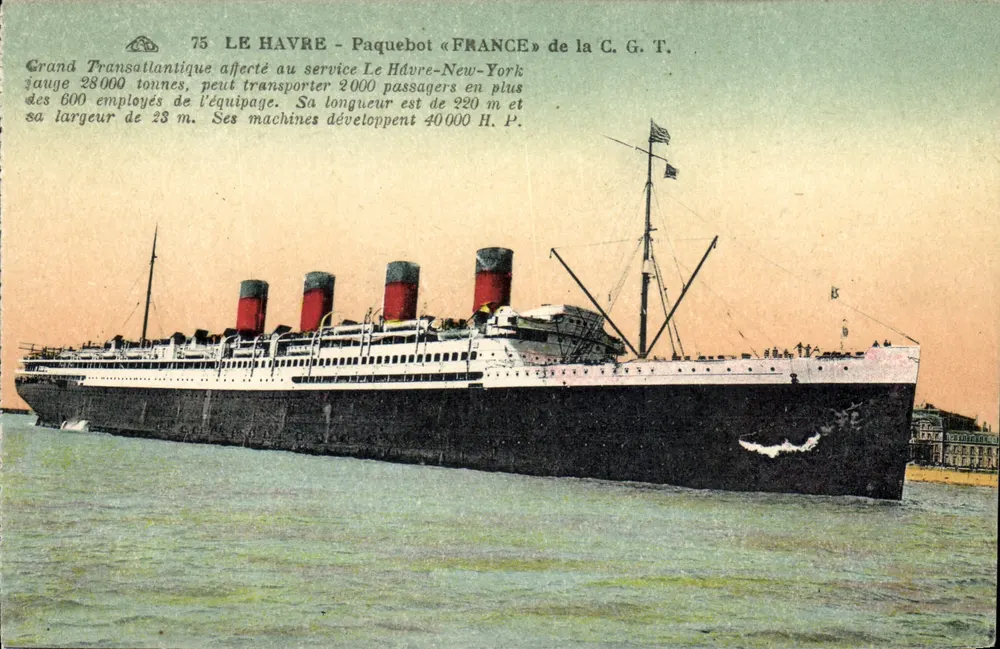 Le Havre - Dampfschiff « France » der C.G.T. — Großer Transatlantiker — n°75 - Vorderseite