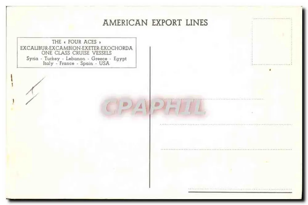 Das Schiff Exochorda — American Export Lines — mit Skyline von New York - Rückseite