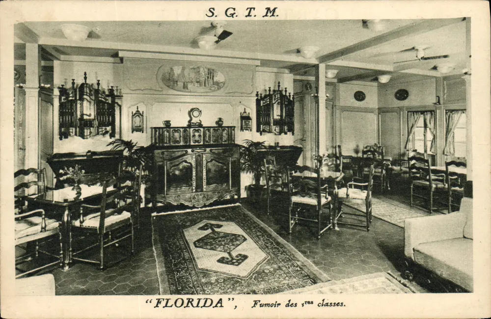 S.G.T.M. — « FLORIDA », Raucherzimmer der ersten Klasse — Société Générale de Transports Maritimes - Vorderseite