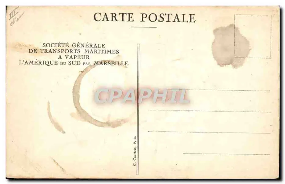Raucherzimmer der 2. Klasse — S.G.T.M. — "FLORIDA" — Verlag C. Courtois, Paris - Rückseite