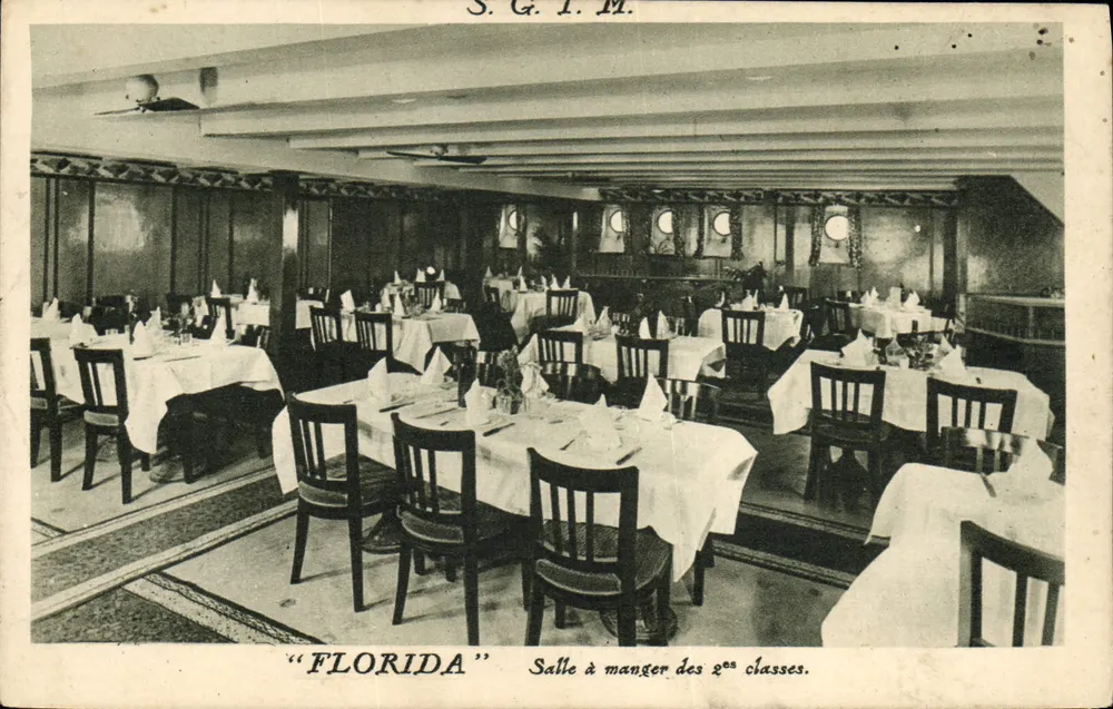 Esszimmer der 2. Klasse — "FLORIDA" — S.G.T.M. - Vorderseite