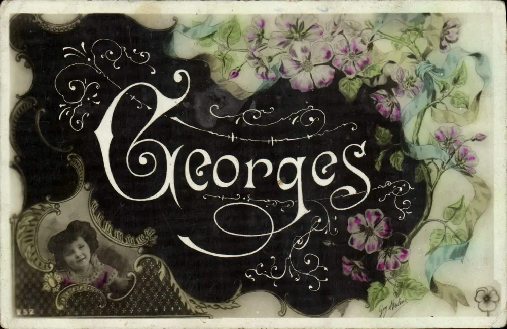Georges — Cartolina decorativa con ritratto — Joy Maline, n° R852 - Recto