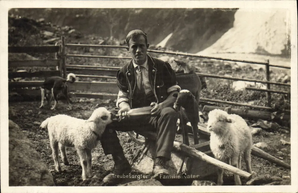 Treuubesorgter Familienvater — 1918 — Edition Art. Perrot Maïlle, Lausanne - Vorderseite