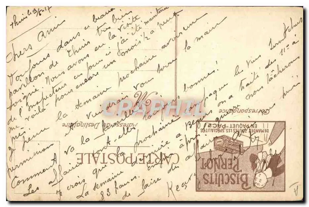 Le Tréport — Ansicht des Hafens und der Kai — Biscuits Pernot, Verlag L. Loia, n° 161 - Rückseite