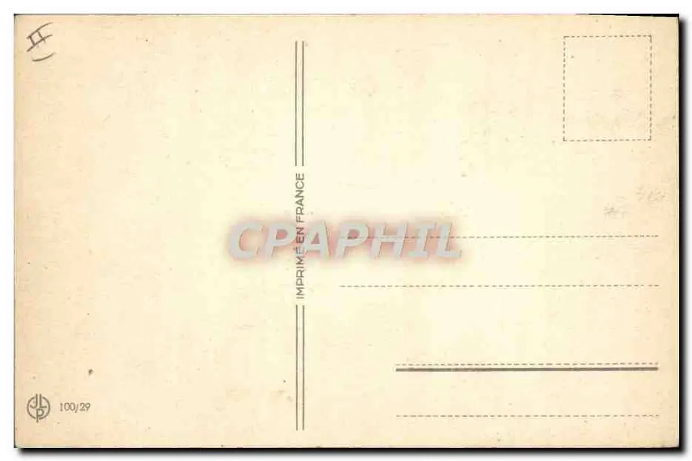 Frau in rotem Kleid und Soldat am Kai — Abreise-Szene — Druckerei Frankreich, Nr. 100/29 - Rückseite