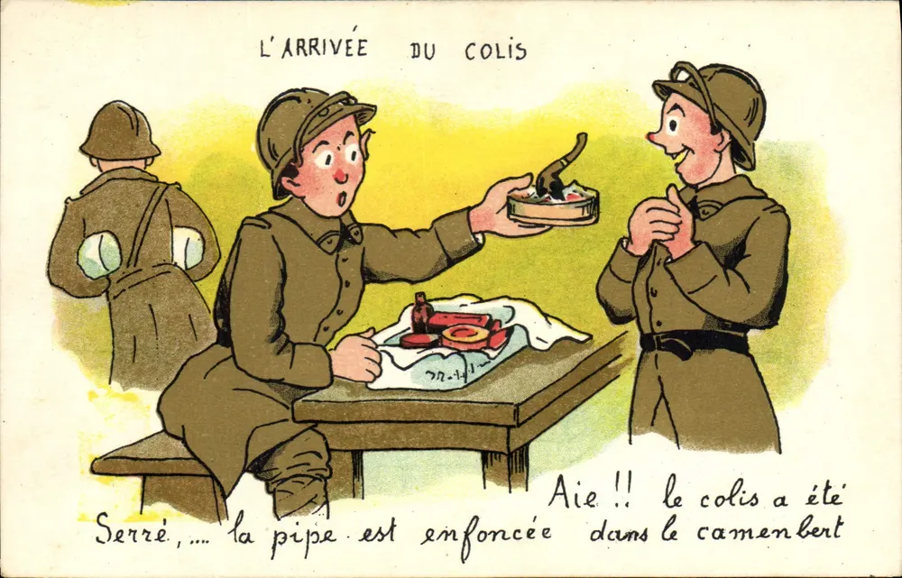 DER EINLIEFERUNG DES PAKETS — militärischer Humor — Verlag S.P. Paris - Vorderseite