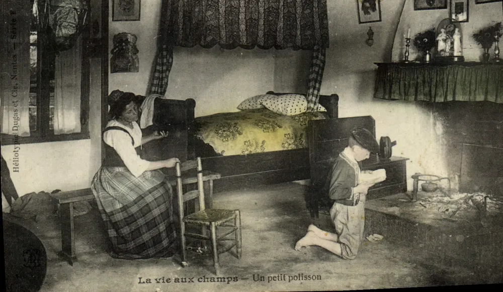Das Leben auf dem Lande — Ein kleiner Scherz — Héliotypie Dugas und Cie, Nantes - Vorderseite
