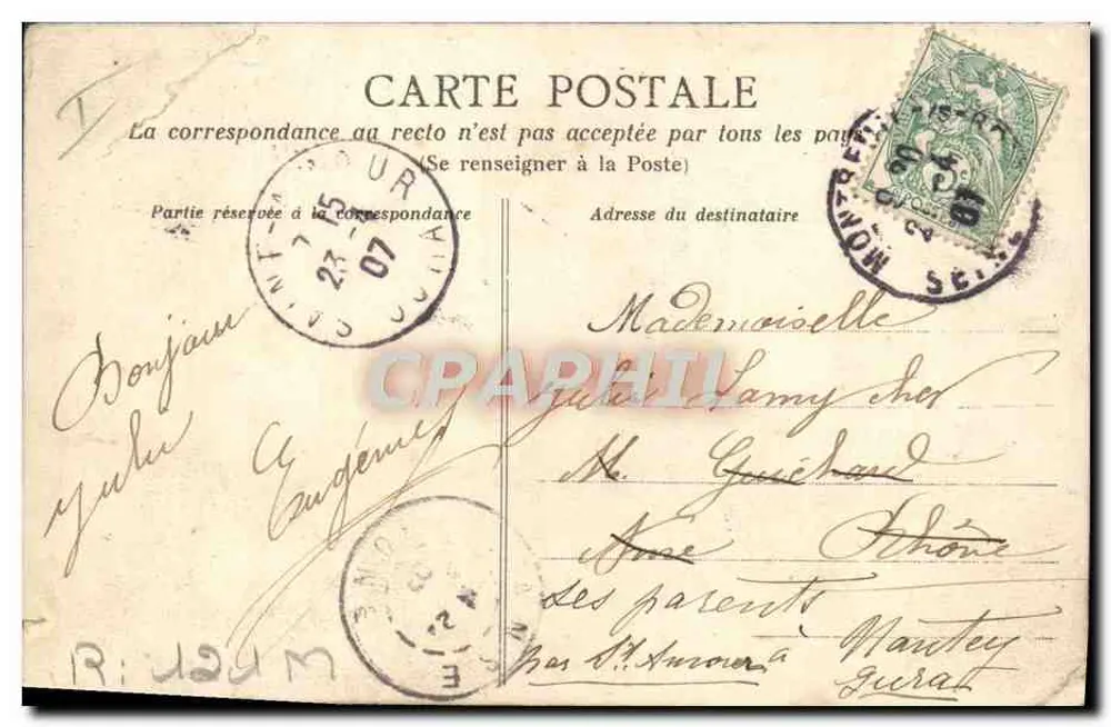 Das Leben auf dem Land — Die fröhlichen Gesellen — Héliotypie Dugas et Cie, Nantes, Serie F - Rückseite