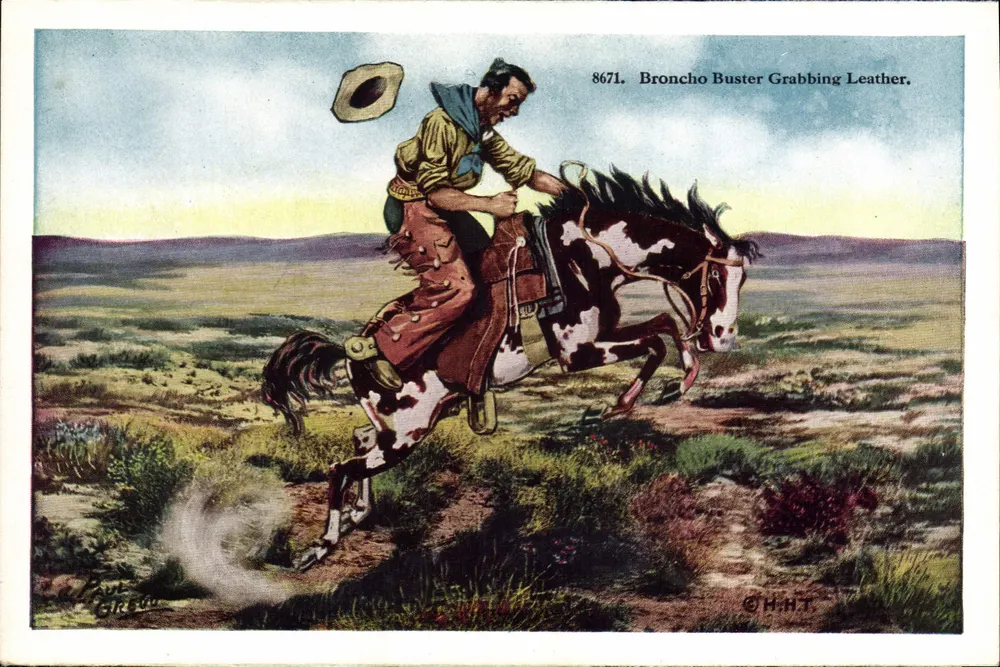 Broncho Buster Grabbing Leather — 8671 — H.H.T. - Frente