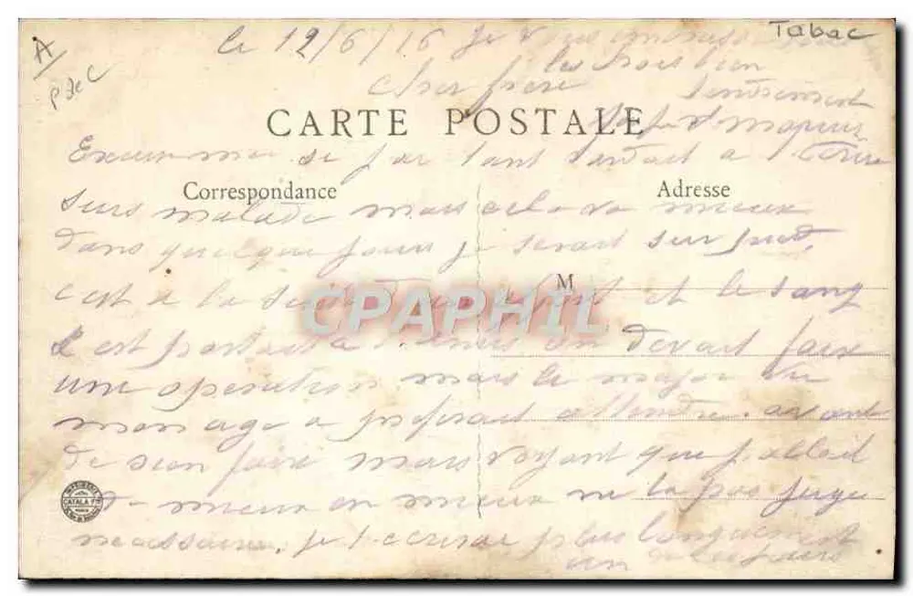 Saint-Pol (P.-de-C.) — Der Tabakladen — Imp. de L'Anctite de la Terrouise, Boulevard Carnot, St-Pol - Rückseite