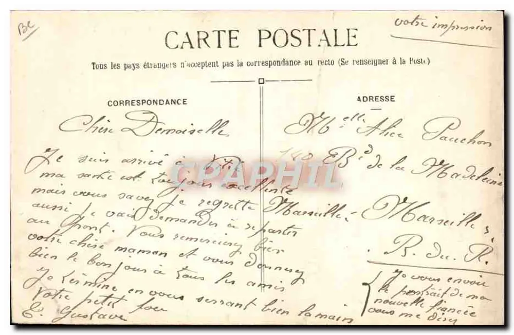 Vieille Fumeuse de Kérity — Gré couonse fumit deu Kérity — J. Sorel éditeur, Léonnes - Rückseite