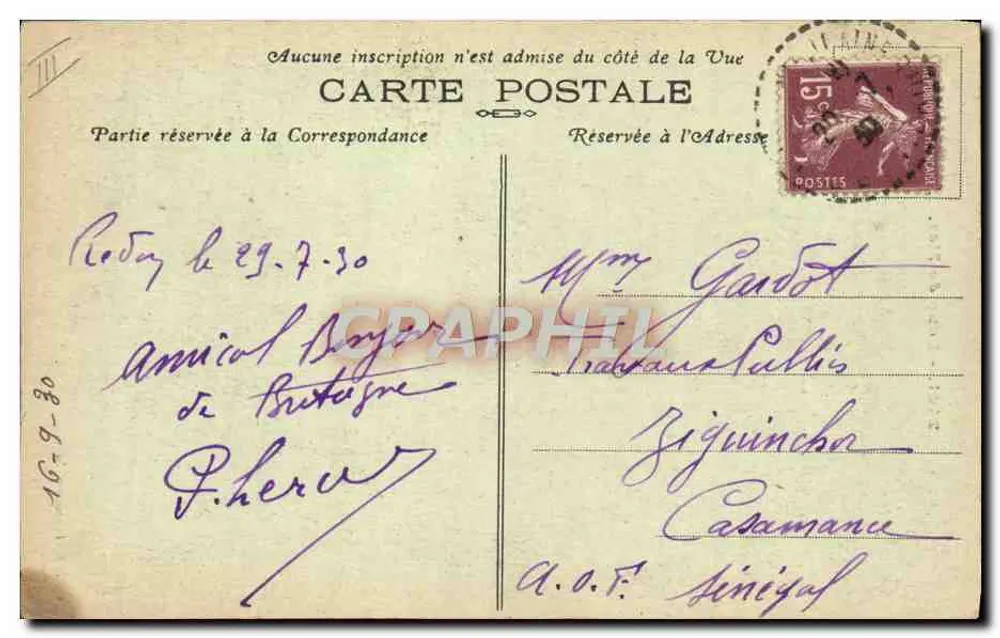 Lobo del Mar — Retrato de un pescador barbudo fumando un pipa — Coll. R. Hamonie, St-B. - Reverso