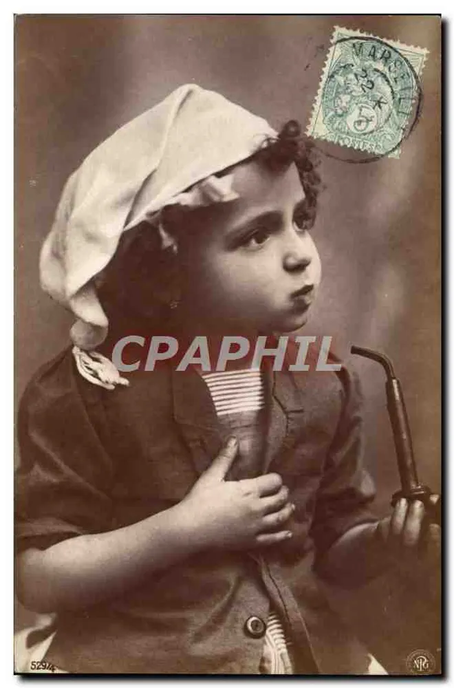 Klein kind met witte hoed — dat een pijp houdt — uitgever NPG, n° 572914 - Voorkant