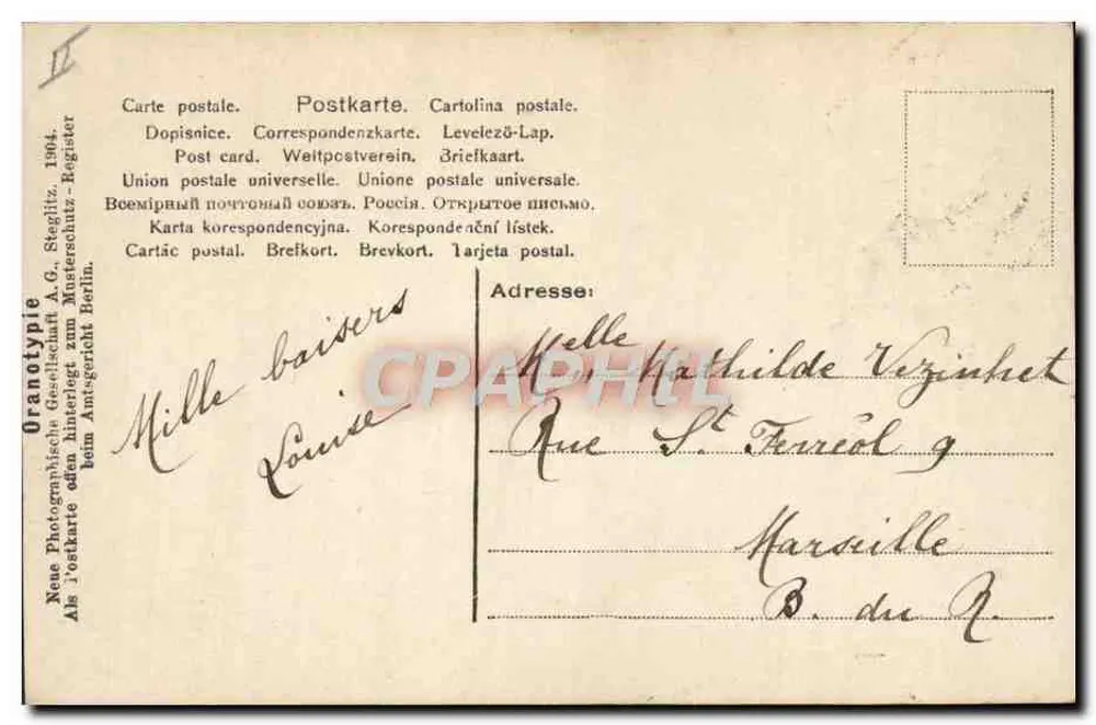 Klein kind met witte hoed — dat een pijp houdt — uitgever NPG, n° 572914 - Achterkant