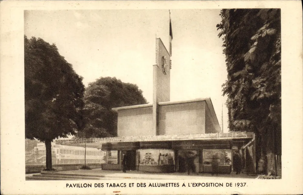 Pavillon der Tabak- und Streichholzindustrie auf der Ausstellung 1937 — Internationale Ausstellung für Dekorative Künste, Paris — Verlag RESOUL & FILS, Nr. III - Vorderseite